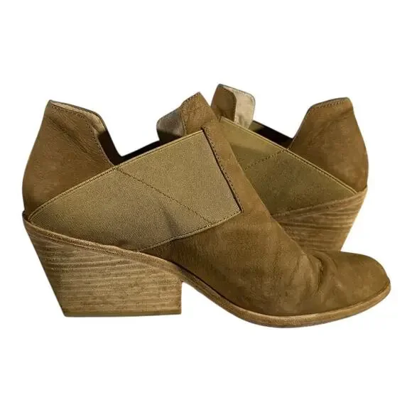 Eileen Fisher Leather Ankle Booties Women’s 9.5 Brown Suede Block Heel Slip-On - Picture 7 of 8